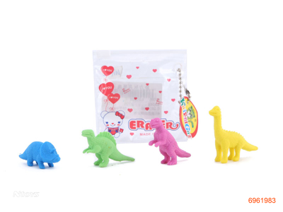 DINOSAUR ERASER 4PCS