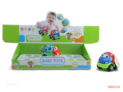 BABY RATTLE CAR 6PCS/DISPLAY BOX 2COLOURS