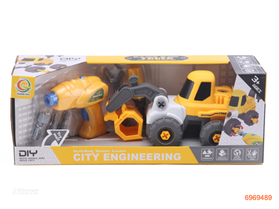 ASSEMBLING FREE WHEEL CONSTRUCTION TRUCK W/ELECTRIC DRILL W/O 2*AA BATTERIES