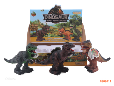 B/O DINOSAUR W/LIGHT/MUSIC W/O 2*AA BATTERIES 6PCS/DISPLAY BOX