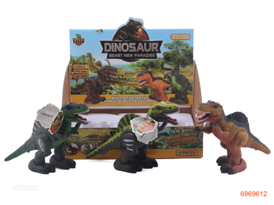 B/O DINOSAUR W/LIGHT/MUSIC W/O 2*AA BATTERIES 6PCS/DISPLAY BOX