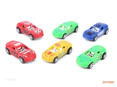 P/B CAR 6PCS 4ASTD 4COLOUR