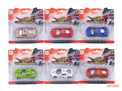 PULL BACK DIE-CAST CAR 6ASTD 6COLOUR