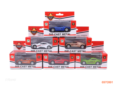 PULL BACK DIE-CAST CAR 6ASTD 6COLOUR