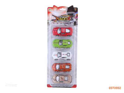 PULL BACK DIE-CAST CAR 5PCS 6ASTD 6COLOUR