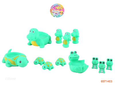 WATER PLAY ANIMALS W/WHISTLE 4PCS/BAG 4ASTD