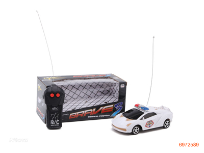 2CHANNELS R/C POLICE CAR W/O 3AA BATTERIES IN CAR 2AA BATTERIES IN CONTROLLER.2COLOUR