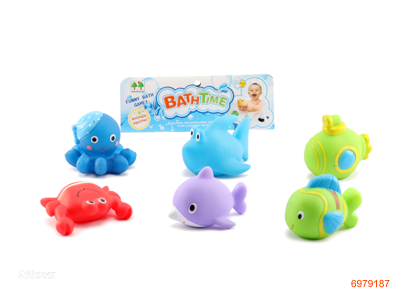 VINYL BATH TOYS 6PCS