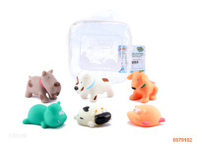 VINYL BATH ANIMAL 6PCS