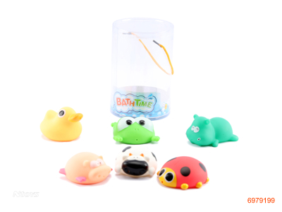 VINYL BATH ANIMAL 6PCS