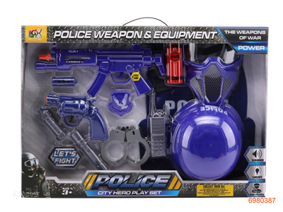 POLICE SET W/MUSIC/3AG13 BUTTON BATTERIES