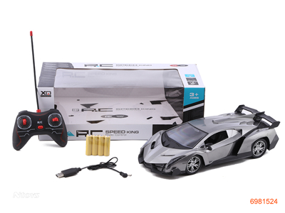1:12 4CHANNELS R/C CAR W/4.8V BATTERIES IN CAR/USB.W/O 2AA BATTERIES IN CONTROLLER.2COLOUR