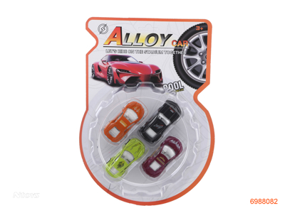 PULL BACK DIE-CAST CAR 4PCS 2ASTD