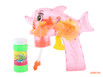 BUBBLE GUN W/LIGHT,W/2*AG3 BATTERIES,2COLOUR