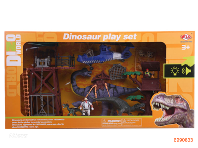 DINOSAUR PLAY SET W/SOUND.W/O 2*AA BATTERIES