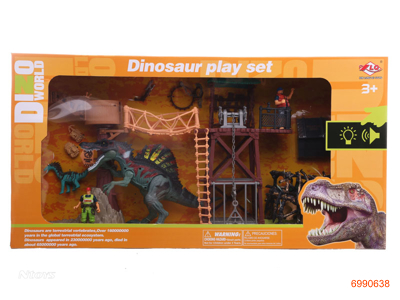 DINOSAUR PLAY SET W/SOUND.W/O 2AA BATTERIES