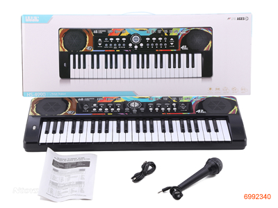 49 KEY ELECTRIC KEYBOARD W/MICROPHONE/USB RECHARGE LINE W/O 4AA BATTERIES