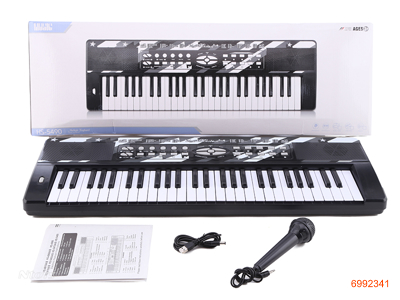 54 KEY ELECTRIC KEYBOARD W/MICROPHONE/USB RECHARGE LINE W/O 4AA BATTERIES