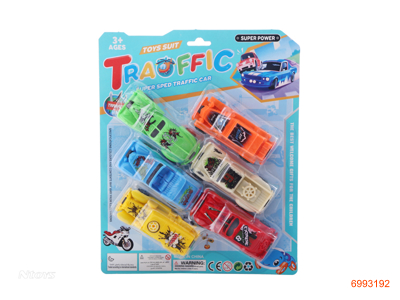 P/B CAR 6PCS 6ASTD 6COLOUR