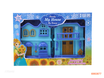 VILLA/CASTLE SET W/LIGHT/MUSTC W/3AG13 BUTTON BATTERIES