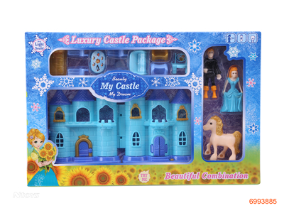 CASTLE SET W/LIGHT/MUSTC W/3AG13 BUTTON BATTERIES 2ASTD