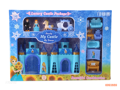 CASTLE SET W/LIGHT/MUSTC W/3AG13 BUTTON BATTERIES