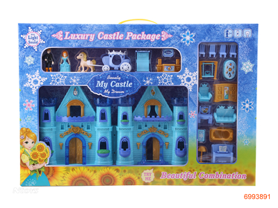 CASTLE SET W/LIGHT/MUSTC W/2*AA BATTERIES