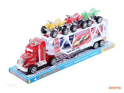 F/P TRUCK W/3PCS FREE WHEEL BEACH MOTORCYCLE+2PCS FREE WHEEL CAR 2COLORS