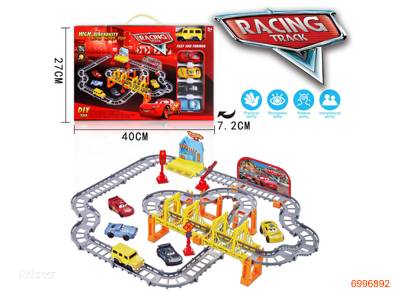 B/O TRACK SET W/FREE WHEEL DIE-CAST CAR/DIE-CAST CAR W/LIGHT,W/O 1*AA BATTERY