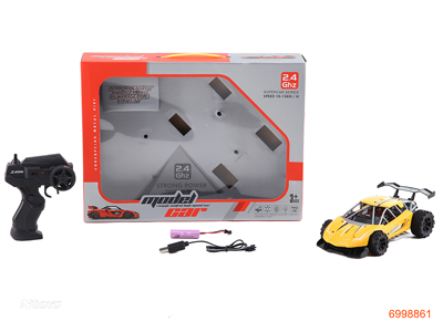 2.4G 1:16 4CHANNELS R/C CAR W/LIGHT/3.7V BATTERY PACK IN CAR/USB CABLE W/O 2*AA BATTERIES IN CONTROLLER 4COLOURS