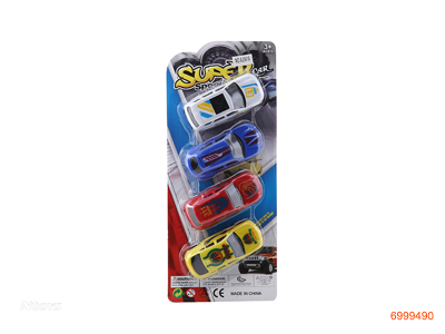 P/B CAR 4PCS 4ASTD 4COLOURS