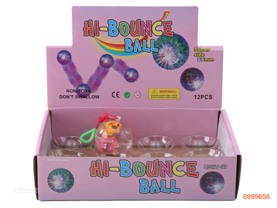 5.5CM BOUNCING BALL W/LIGHT/3*AG10 BATTERIES 12PCS/DISPLAY BOX