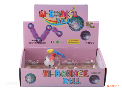 5.5CM BOUNCING BALL W/LIGHT/3*AG10 BATTERIES 12PCS/DISPLAY BOX