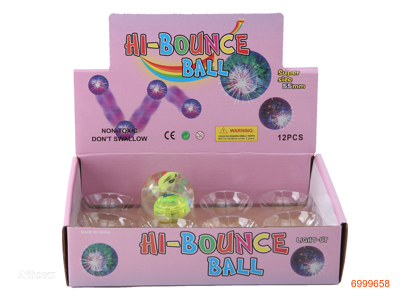 5.5CM BOUNCING BALL W/LIGHT/3*AG10 BATTERIES 12PCS/DISPLAY BOX