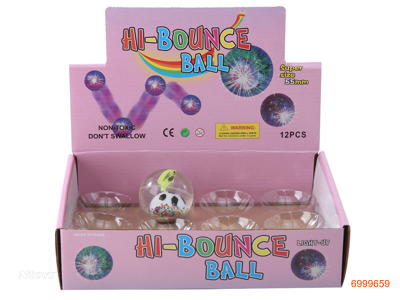 5.5CM BOUNCING BALL W/LIGHT/3*AG10 BATTERIES 12PCS/DISPLAY BOX