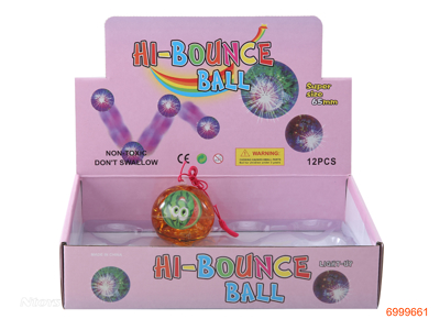 6.5CM BOUNCING BALL W/LIGHT/3*AG10 BATTERIES 12PCS/DISPLAY BOX