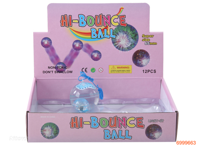 6.5CM BOUNCING BALL W/LIGHT/3*AG10 BATTERIES 12PCS/DISPLAY BOX