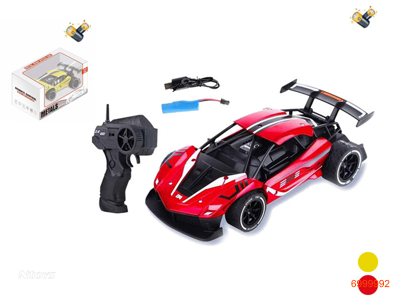 1:16 4CHANNELS R/C CAR,W/LIGHT W/3.7V BATTERY PACK IN CAR/USB CABLE,W/O 2AA BATTERIES IN CONTROLLER 2COLORS