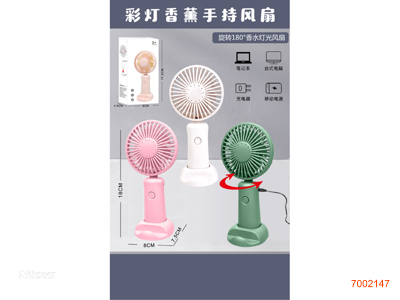 FAN W/LIGHT/3.7V BATTERY PACK+USB CABLE 3COLOURS