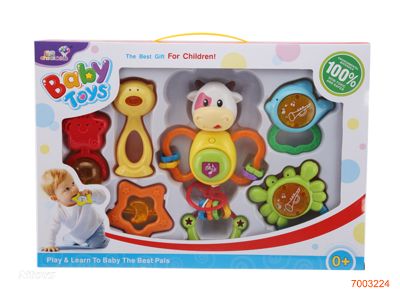 BABY TEETHER RATTLE AND MUSIC BOX,7PCS