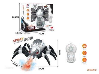R/C SPIDER,W/LIGHT/SOUND/DANCE/SPRAY,W/O 3*AA BATTERIES IN BODY/2*AA BATTERIES IN CONTROLLER