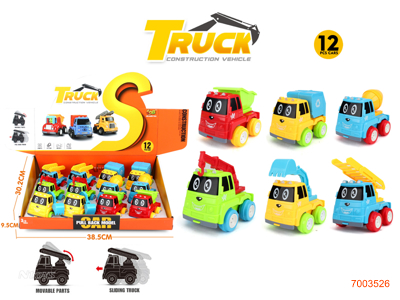 F/P CONSTRUCTION ENGINE TRUCK 12PCS/DISPLAY BOX 6ASTD