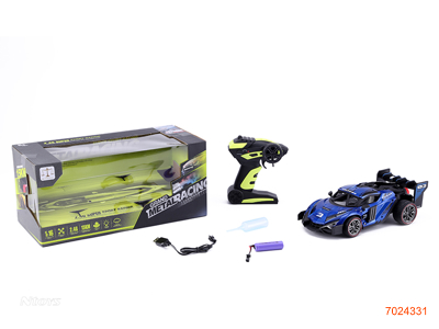 1:16 6CHANNELS R/C CAR W/LIGHT/SPRAY/3.7V BATTERY PACK IN CAR/USB CABLE,W/O 2AA BATTERIES IN CONTROLLER.2COLOURS