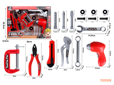 TOOL SET W/O 2AAA BATTERIES 16PCS