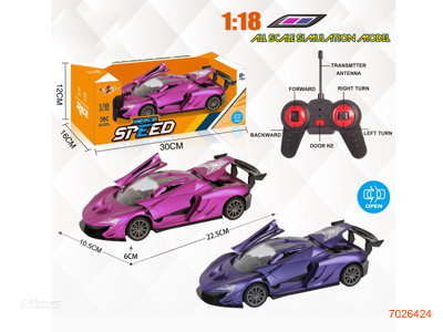 1:18 5CHANNELS R/C CAR W/LIGHT W/O 3AA BATTERIES IN CAR,2AA BATTERIES IN CONTROLLER.2COLOURS