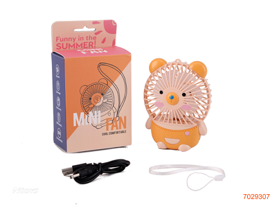 FAN W/3.7V BATTERY PACK/USB CABLE 4COLOURS