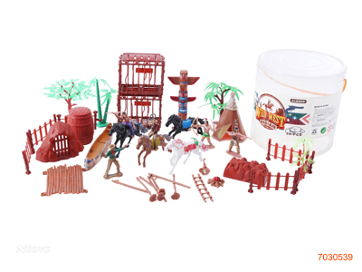 COWBOY AND INDIAN TOYS SET 4ASTD