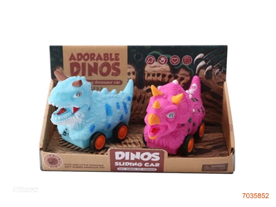 VINYL FREE WHEEL DINOSAUR CAR 2PCS