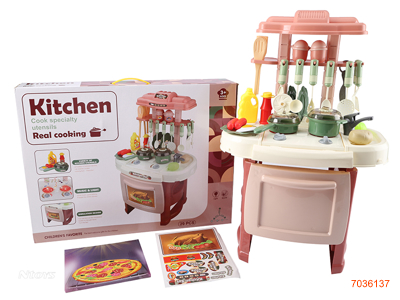 KITCHEN SET W/LIGHT MUSIC W/O 3AA BATTERIES 29PCS