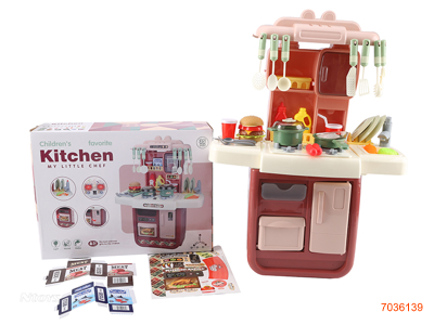 KITCHEN SET W/LIGHT MUSIC W/O 3AA BATTERIES 35PCS